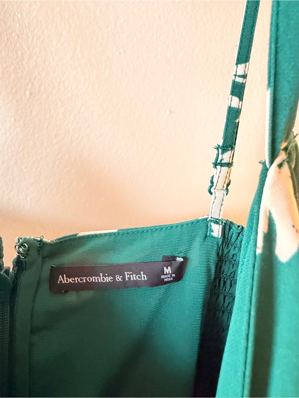 Abercrombie & Fitch Green and Cream Floral Tiered Maxi Dress - Picture 3 of 4